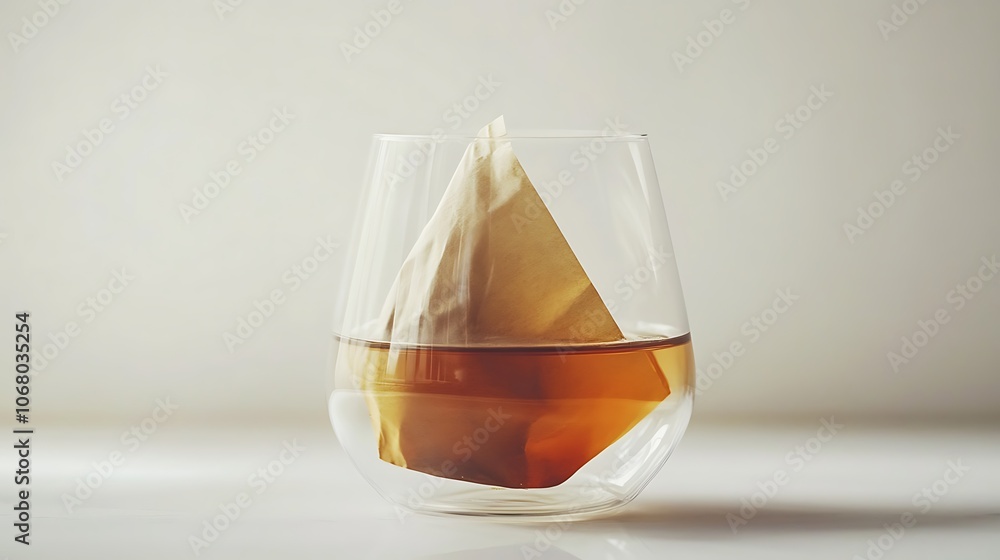 Steeping Tea Bag in a Glass Steeping Tea Bag in a Glass