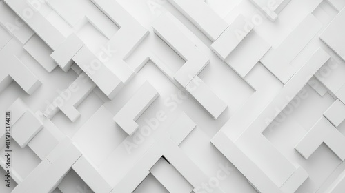 3D rendering of white background with stunning and nice maze pattern