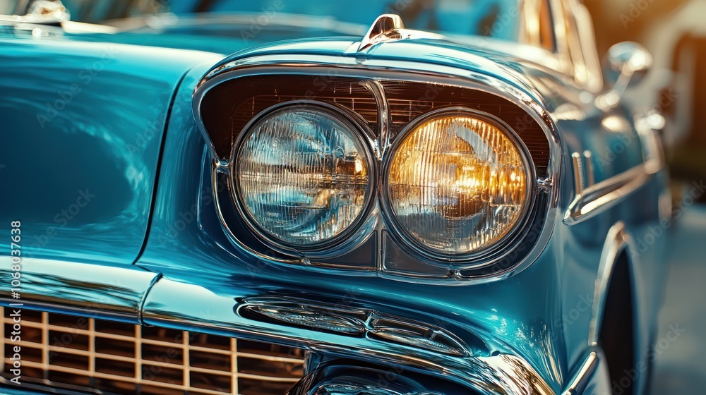 Fototapeta premium Classic Car Headlights