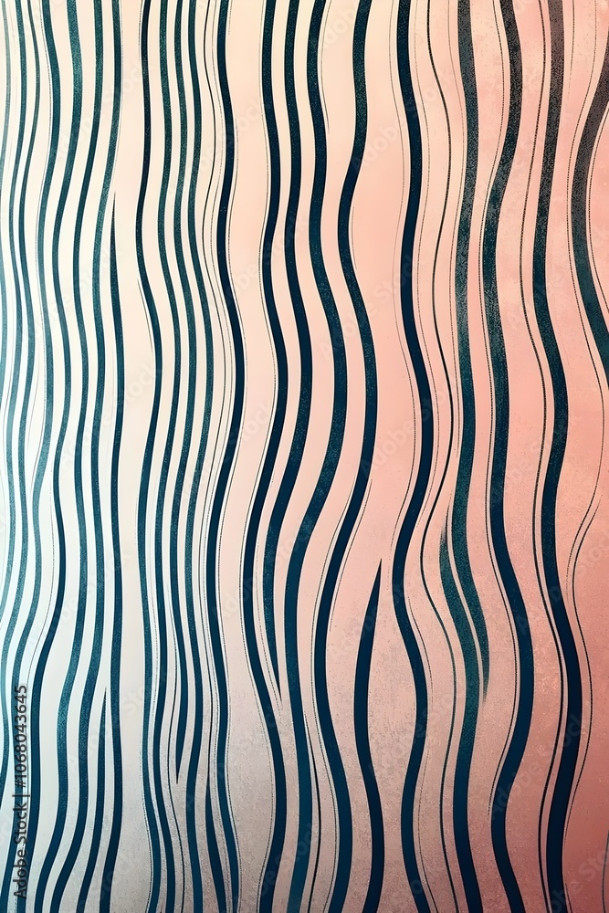 A close-up of an abstract wall design featuring flowing lines and waves in varying shades of pink and dark blue, creating a soothing and dynamic visual effect. A close-up of an abstract wall design featuring flowing lines and waves in varying shades of pink and dark blue, creating a soothing and dynamic visual effect.
