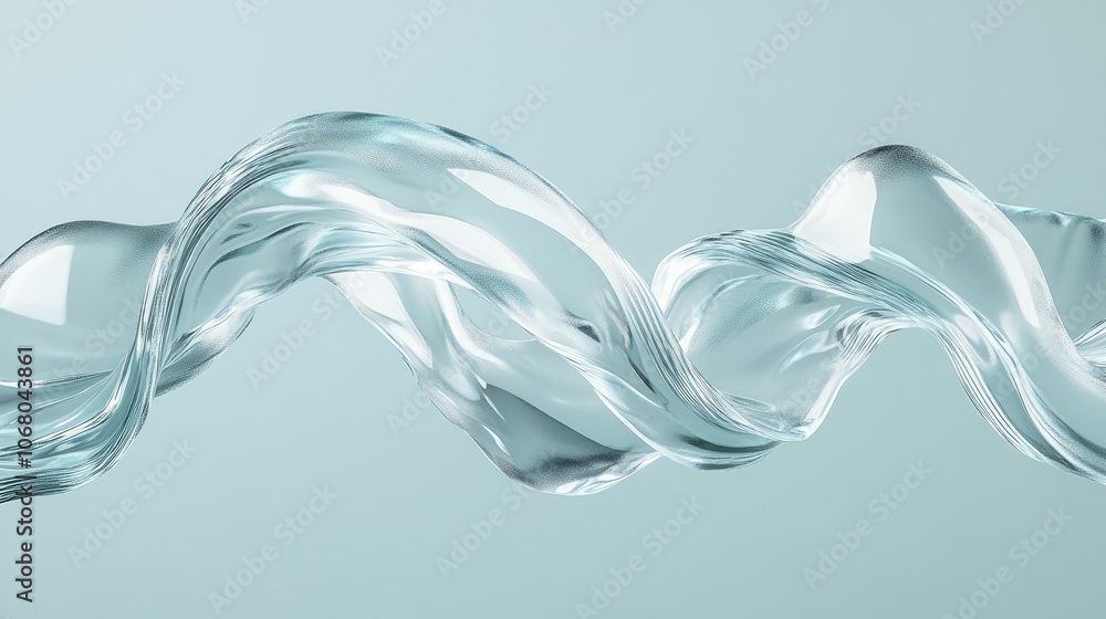 Abstract background with flying glass waves 3D Abstract background with flying glass waves 3D