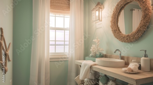 Coastal Bathroom Interior Design with Natural Elements