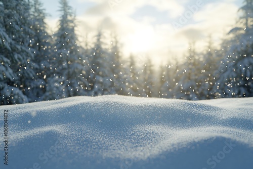 Wallpaper Mural Winter background with a pile of snow landscape. Magical winter snow covered tree. Happy New Year. Carpathian. Torontodigital.ca