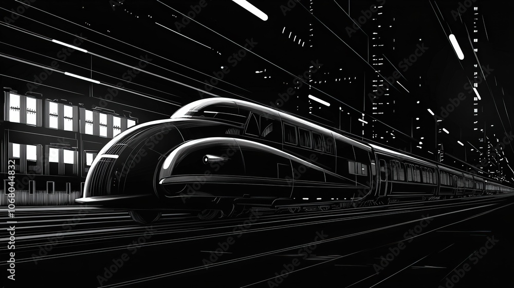 Retro-Futuristic Transportation in Cartoon Style