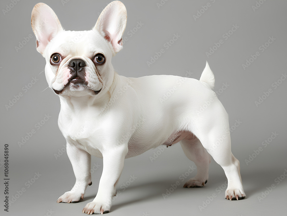 french bulldog puppy on white background