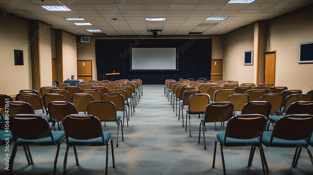 Empty Conference Room with Chairs and Plants Empty Conference Room with Chairs and Plants