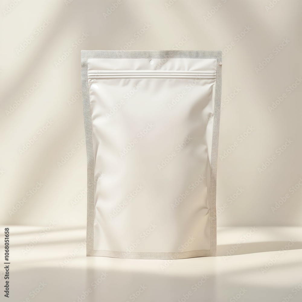 Minimalist Elegance: A Clean Mockup of Resealable Pouch Packaging Minimalist Elegance: A Clean Mockup of Resealable Pouch Packaging