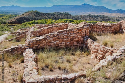 Autumn View of Pueblo at Tuzigoot National Monument in Arizona. photo