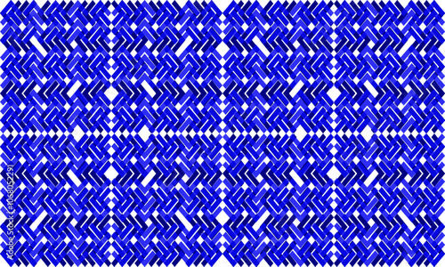 Bright blue and blue diamond abstract step of rectangular block repeat pattern, replete image, design for fabric printing, patter print, square