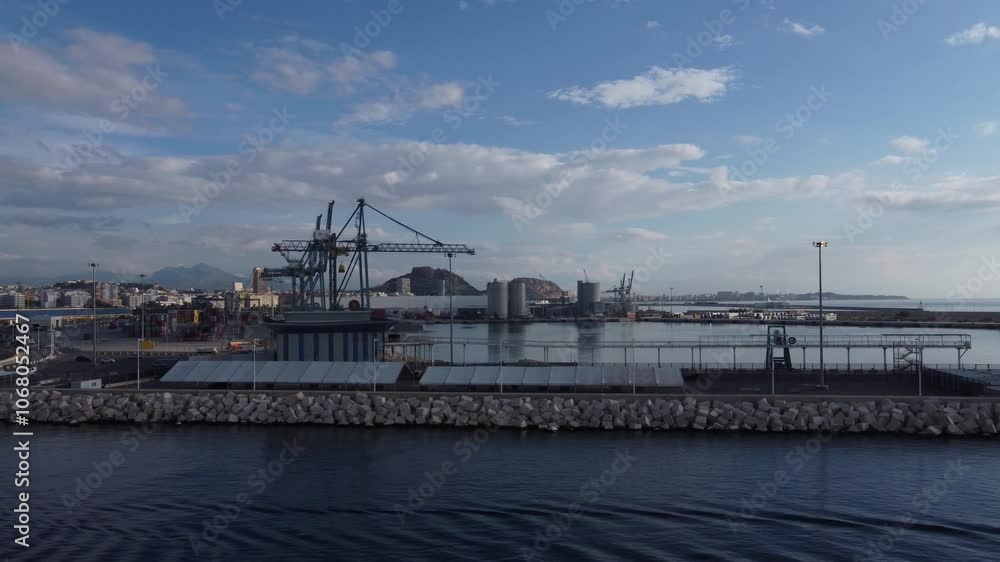 Aerial view of the port of Alicante early in the morning Aerial view of the port of Alicante early in the morning