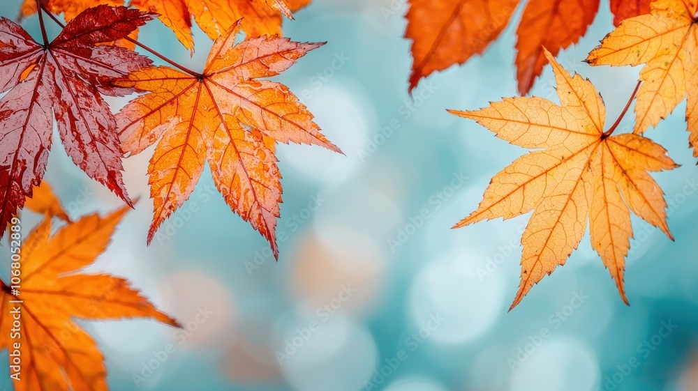 Vibrant autumn leaves in shades of orange and red against a soft, blurred background, capturing the essence of fall’s beauty. Vibrant autumn leaves in shades of orange and red against a soft, blurred background, capturing the essence of fall’s beauty.
