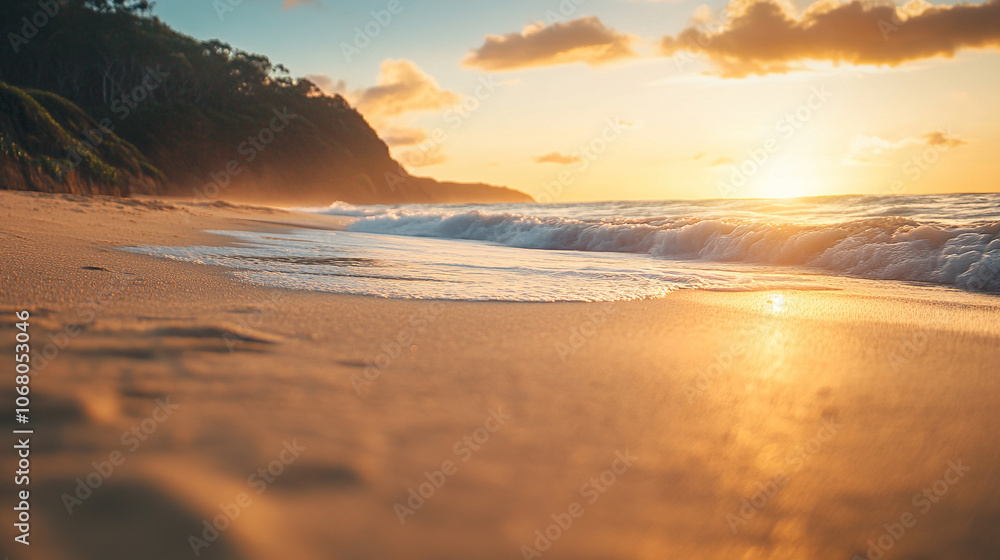 Fototapeta premium sunrise time at the sandy beach