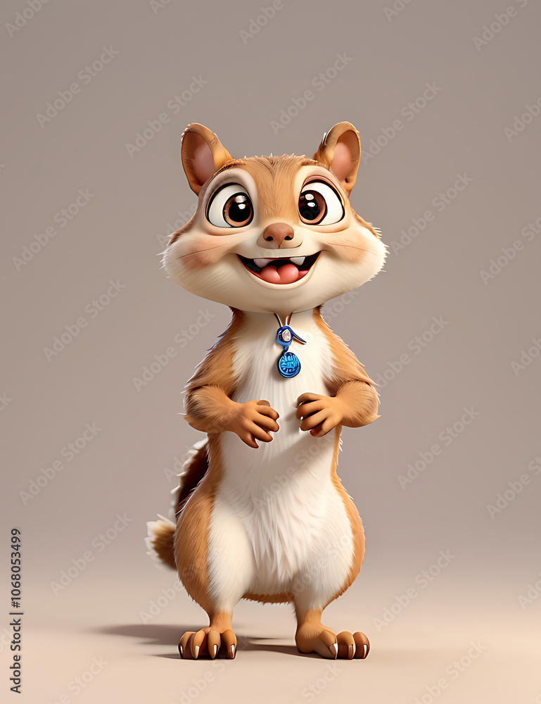 Startled Squirrel with Open Mouth and Wide Eyes, Isolated on Plain Background for Amusing Reaction Startled Squirrel with Open Mouth and Wide Eyes, Isolated on Plain Background for Amusing Reaction