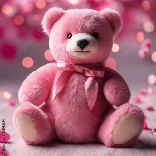 Pink Teddy Bear Character
