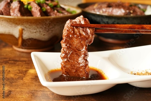 Foto 牛ハラミ　焼肉　タレ