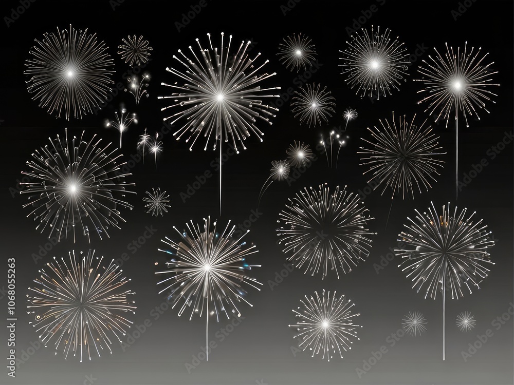 Fototapeta premium abstract fireworks background and space.Vibrant Splashes in the Night Sky: Captivating Long Exposure Fireworks Display,firework on dark background