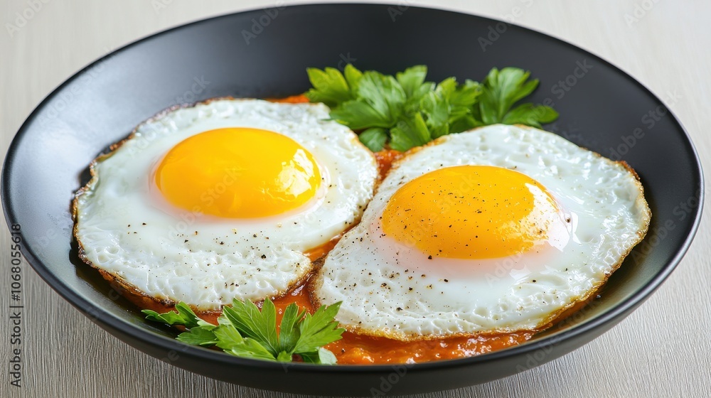 Deliciously cooked eggs with fresh herbs make the perfect breakfast choice Deliciously cooked eggs with fresh herbs make the perfect breakfast choice