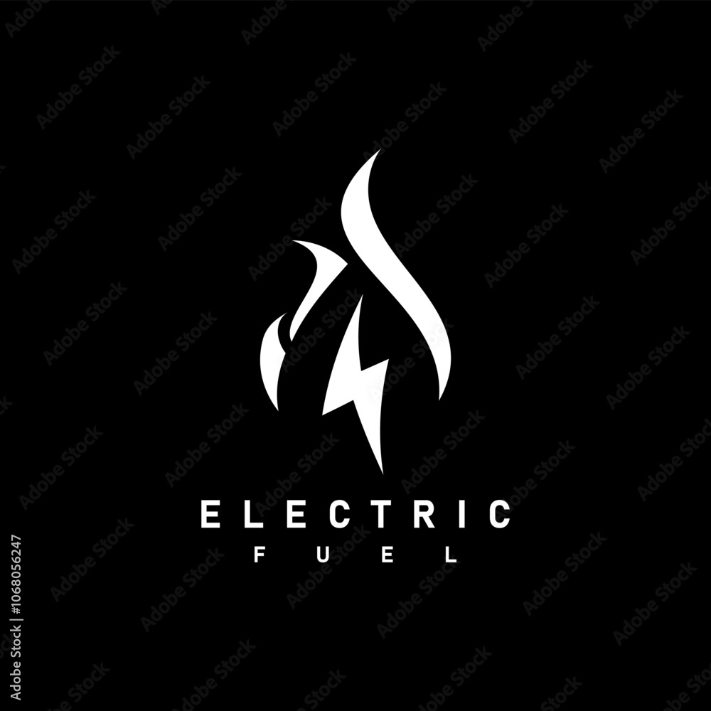 electric fuel logo icon black and white design vector electric fuel logo icon black and white design vector