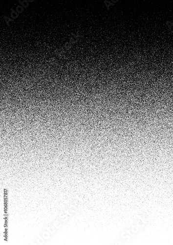 Monochrome grain noise texture, grunge gradient, dirty distressed effect background transparent