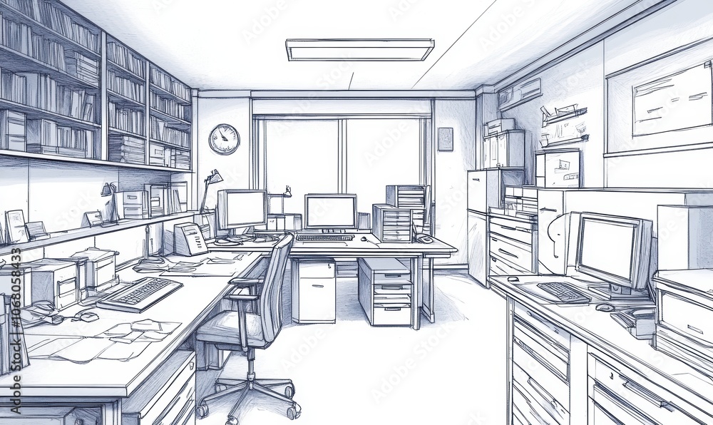 Office Sketch. Office Sketch.