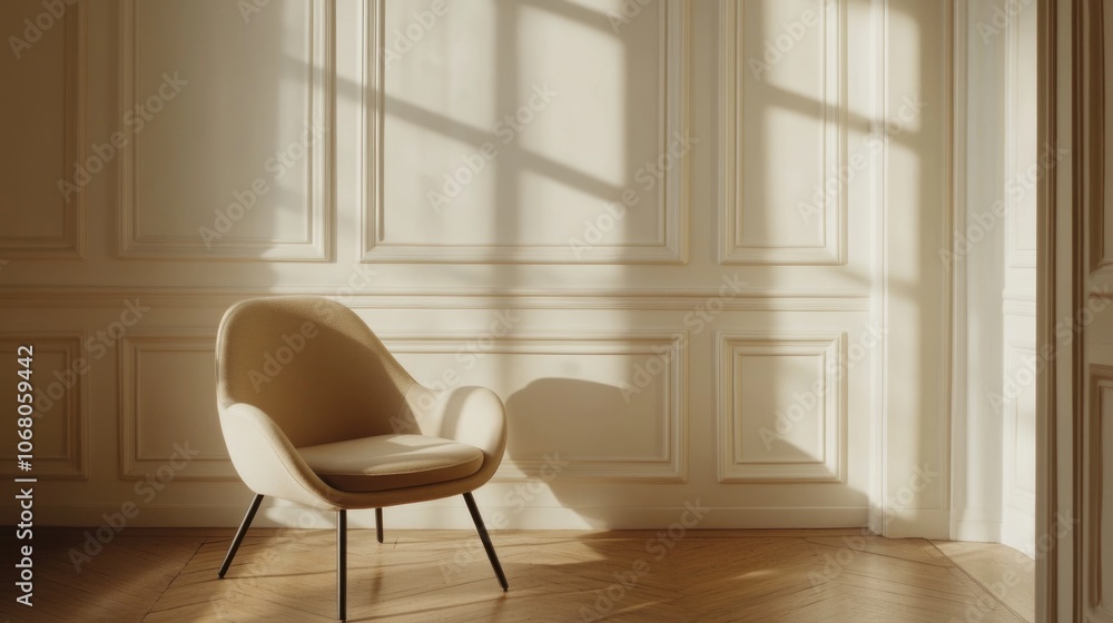 Fototapeta premium White Chair Next to Wall