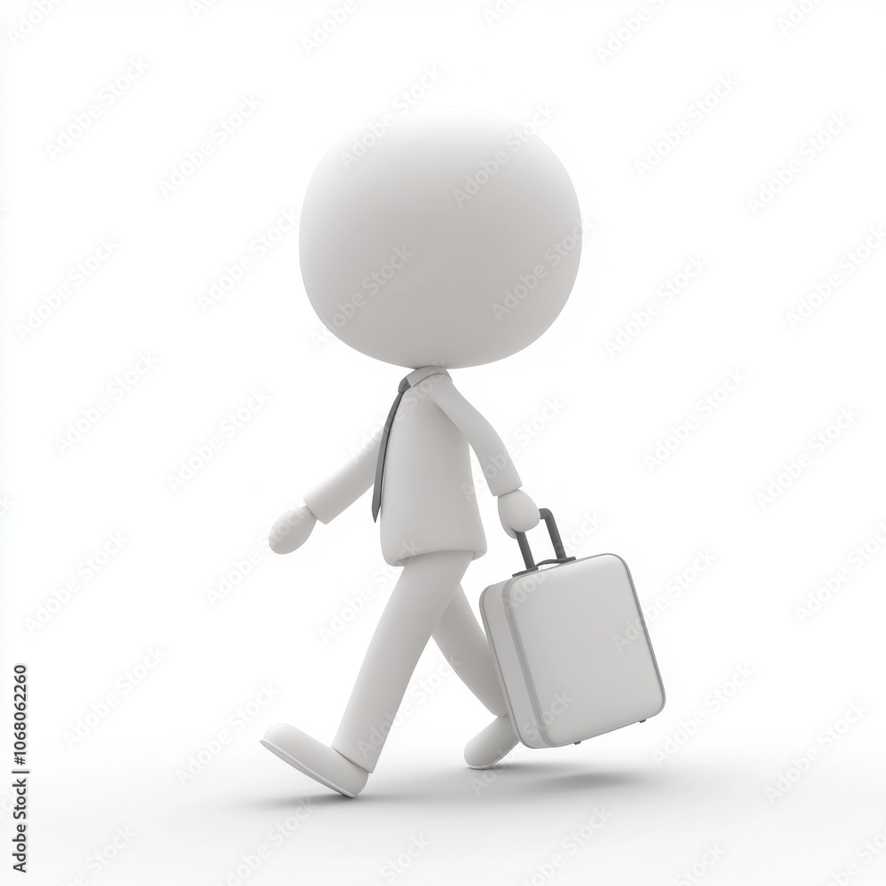 Businessman Walking with Suitc Businessman Walking with Suitc