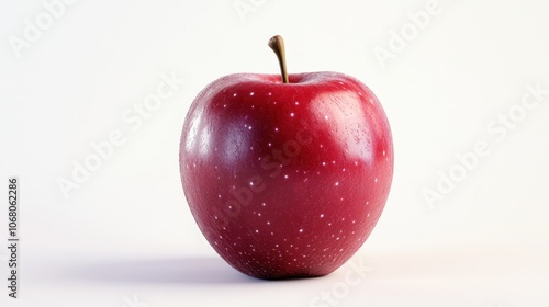 Red Apple on White Background