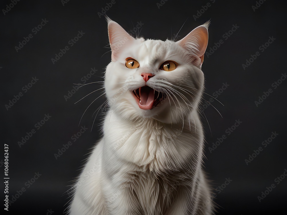 Obraz premium close up of cat,portrait a cat,cat on the sill,cat on the table,portrait of a cat with eyes,cat on a white,white persian cat,cat portrait,black and white cat,cat on white,portrait of cat,White cat,por