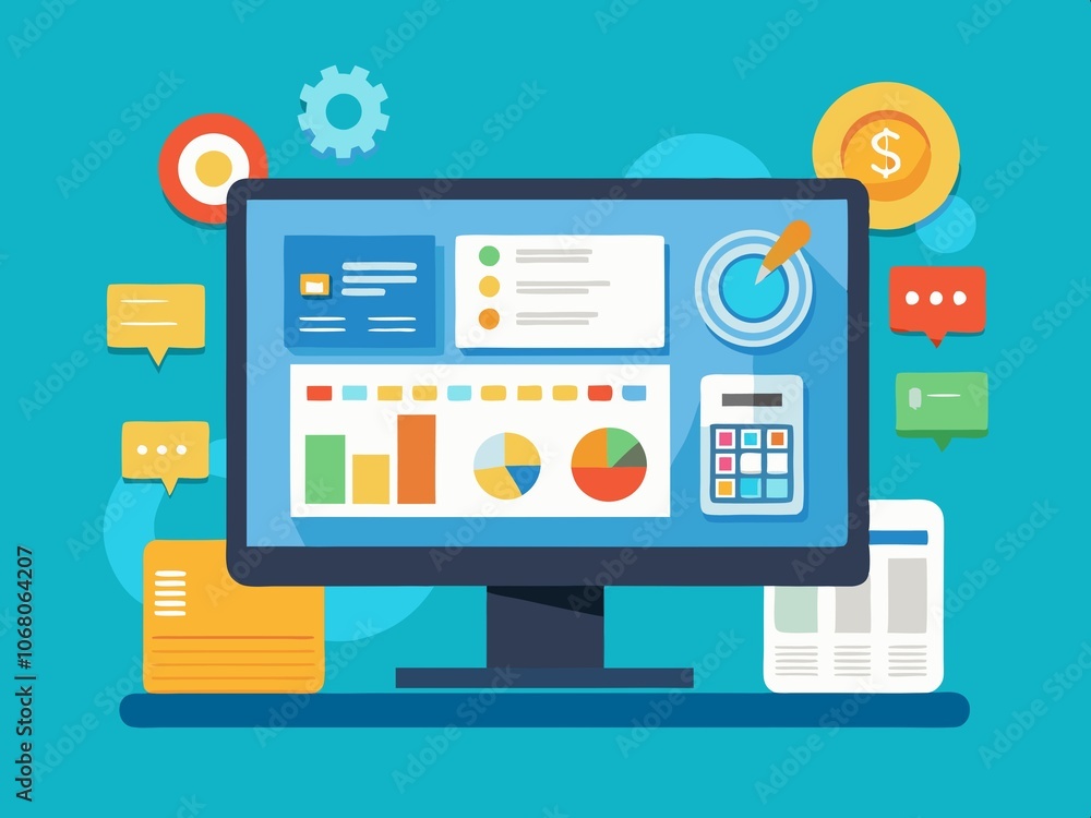Businessman analyzing investment charts with computer on table. Accounting concept,Business graph analysis report on computer screen. Business, Finance and technology concept. Businessman analyzing investment charts with computer on table. Accounting concept,Business graph analysis report on computer screen. Business, Finance and technology concept.