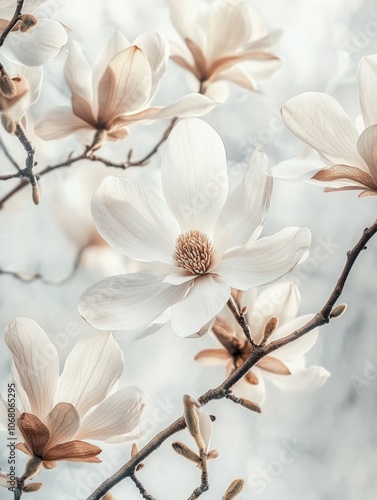Flowers on Tree Branch,