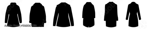 women coats and winter jackets in black, Cotton,wool and warm overcoats silhouette 