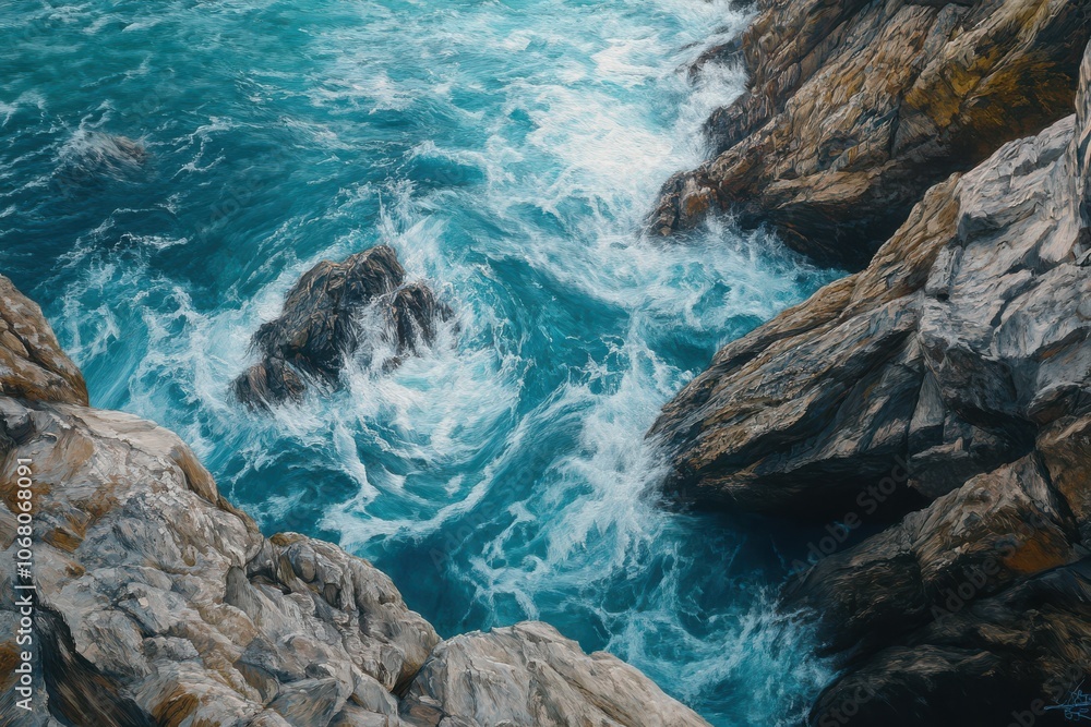 Aerial View of Turquoise Sea and Rocks Aerial View of Turquoise Sea and Rocks