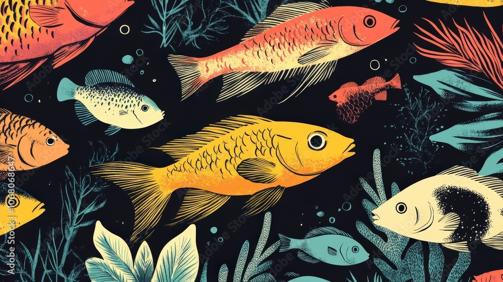 Vibrant Tropical Fish in Aquarium Setting