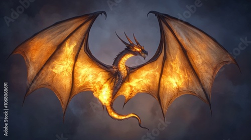 Discover the majestic fire-breathing dragon soaring through the skies in stunning digital art photo