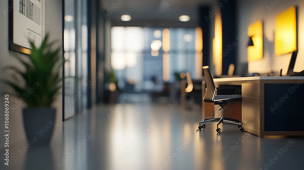An open workspace characterized by glass partitions, light-colored flooring, brown chairs, and desks, combining functionality and style. An open workspace characterized by glass partitions, light-colored flooring, brown chairs, and desks, combining functionality and style.
