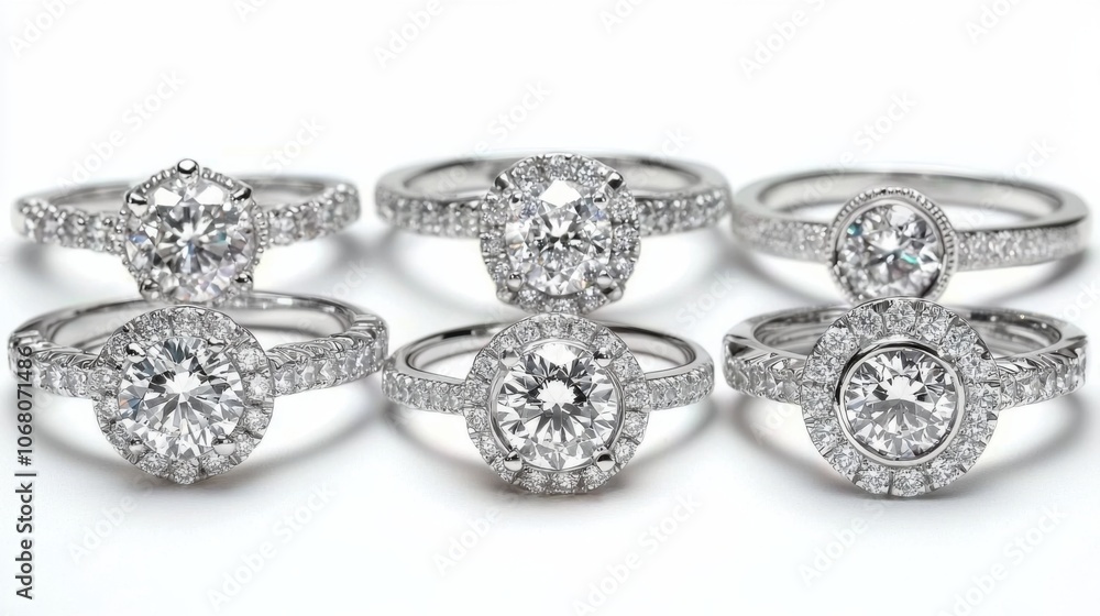 Elegant Diamond Rings on Display for Jewelry lovers Elegant Diamond Rings on Display for Jewelry lovers