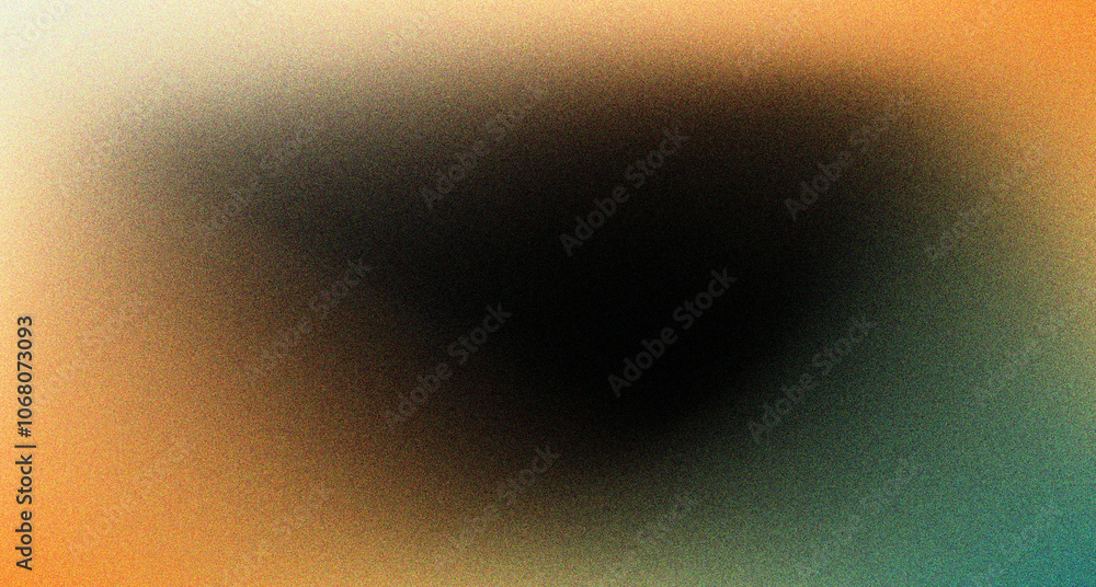 Abstract Orange green spots on black, grainy gradient background, color noise texture effect, copy space for design Abstract Orange green spots on black, grainy gradient background, color noise texture effect, copy space for design