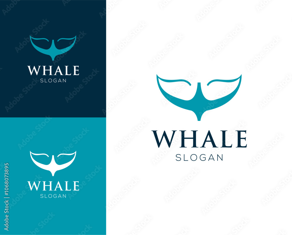 W whale logo. Initial letter W with whale tail element abstract logo design vector W whale logo. Initial letter W with whale tail element abstract logo design vector