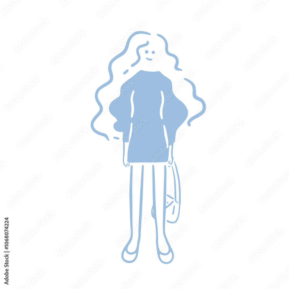 女性　線画　dress　人物