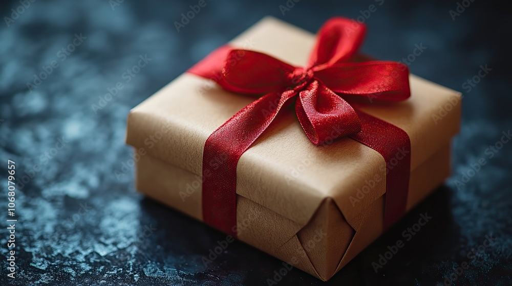 A stylish gift box wrapped in a red ribbon sits on a dark backdrop, representing special occasions such as Black Friday sales or holiday gifting. A stylish gift box wrapped in a red ribbon sits on a dark backdrop, representing special occasions such as Black Friday sales or holiday gifting.
