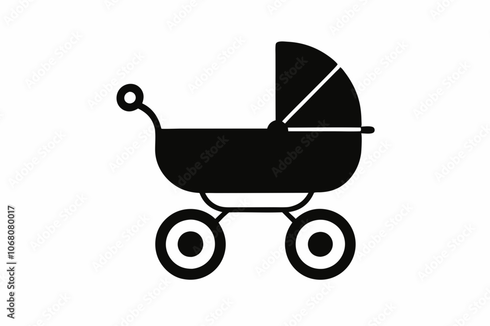 Baby Carriage Icon, Baby Pram Silhouette Vector, Baby Carriage Silhouette Baby Carriage Icon, Baby Pram Silhouette Vector, Baby Carriage Silhouette