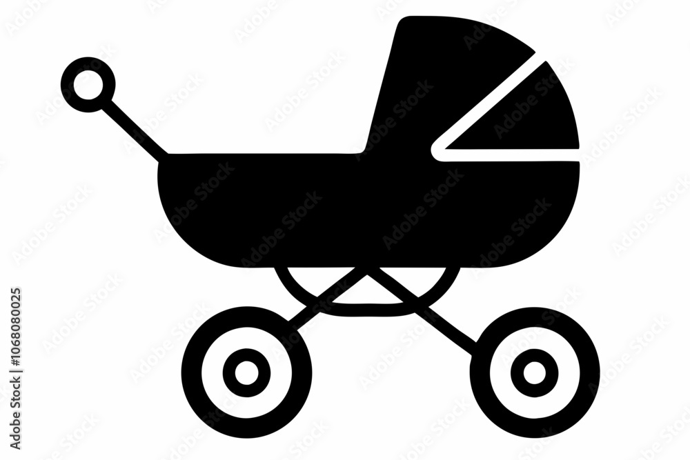 Baby Carriage Icon, Baby Pram Silhouette Vector, Baby Carriage Silhouette Baby Carriage Icon, Baby Pram Silhouette Vector, Baby Carriage Silhouette