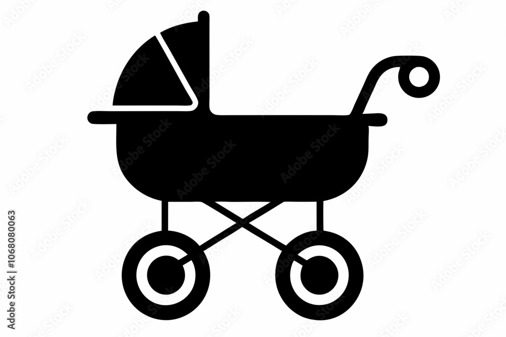 Baby Carriage Icon, Baby Pram Silhouette Vector, Baby Carriage Silhouette Baby Carriage Icon, Baby Pram Silhouette Vector, Baby Carriage Silhouette