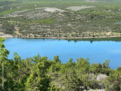 Accumulation lake Razovac or the lower artificial lake of the reversible hydroelectric power plant Velebit (Muškovci, Croatia) - Akumulacijsko jezero Razovac ili donje umjetno jezero RHE Velebit photo