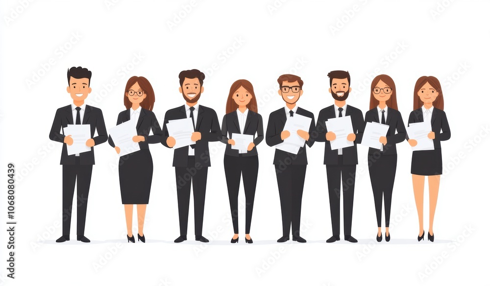 Business Team Holding Papers. Business Team Holding Papers.
