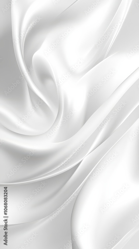Obraz premium Soft Gray Waves on Minimalist White Background