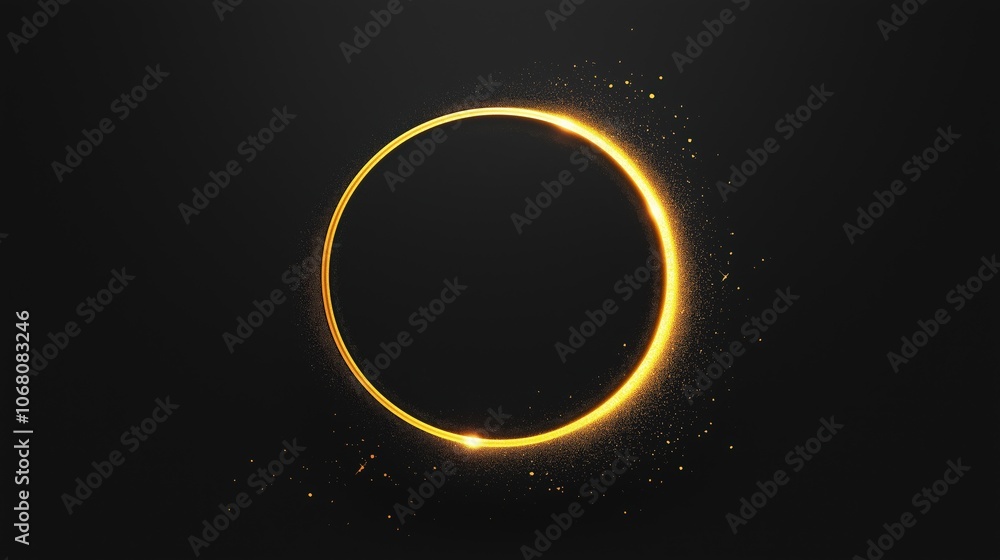 Black and gold ring on a dark background Black and gold ring on a dark background
