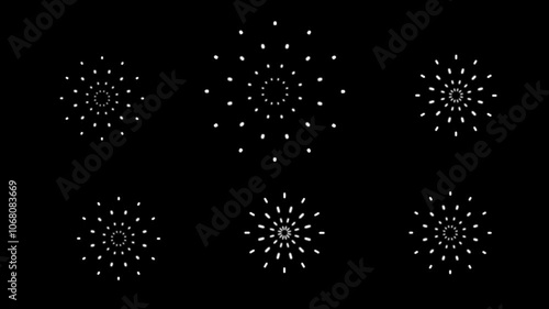 circle burst in After Effects pop up, line, shiny, blast on black screen background, line blast Circle bursting Highlight Motion graphics with a black screen background.