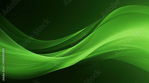 Elegant Green Waves in Abstract Design