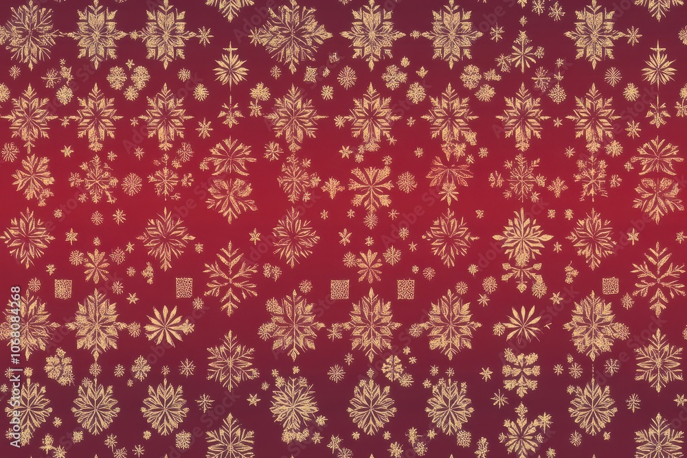 Red Christmas Background with Snowflakes Red Christmas Background with Snowflakes